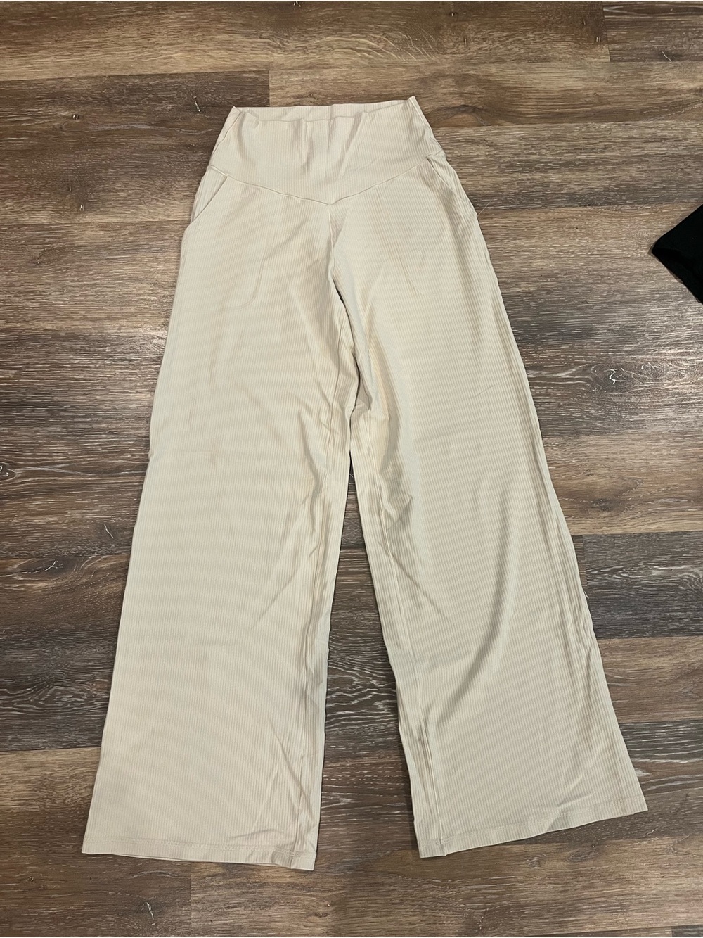 Wide Leg High Waist Cream Pants